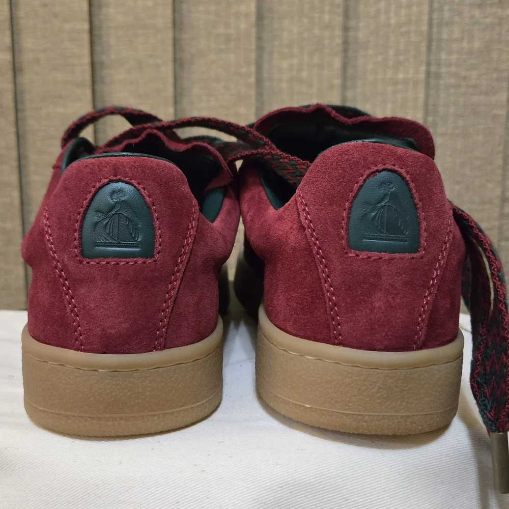 Lanvin Red High-Top Sneakers with Suede Finish - Picture 8 of 12